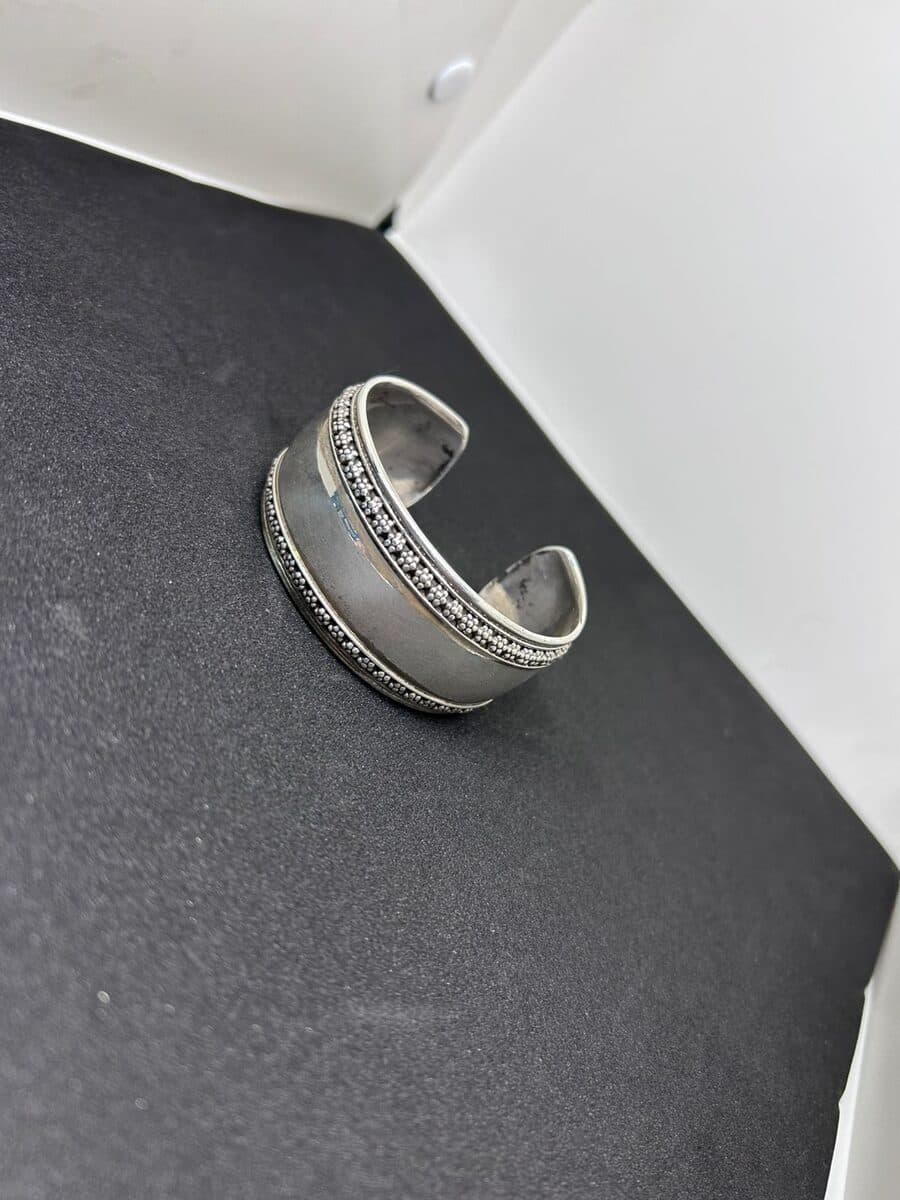 Beaded-Edge Cuff Ring