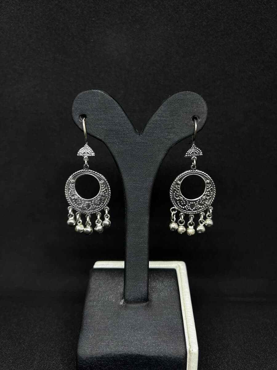 Crescent Hoop Bell Earrings