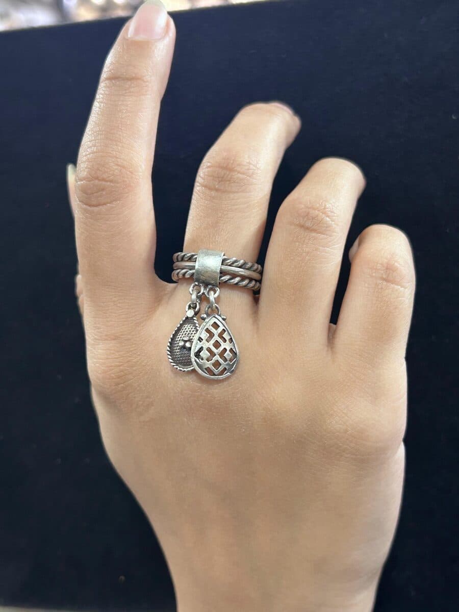 Teardrop Charm Ring